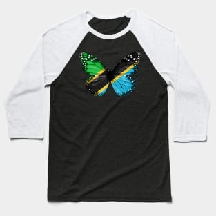 Tanzanian Flag  Butterfly - Gift for Tanzanian From Tanzania Baseball T-Shirt